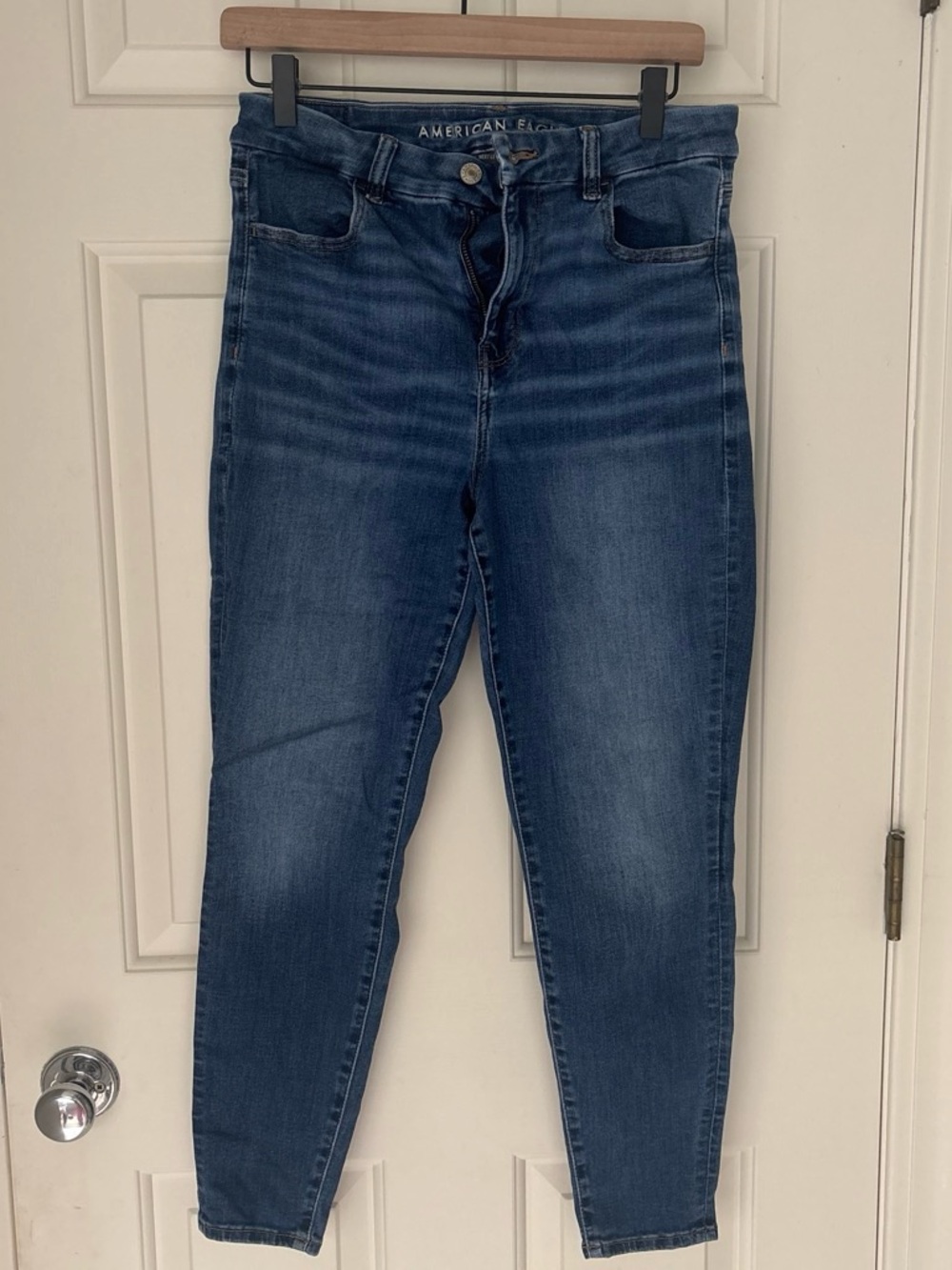 American Eagle Outfitters Dark Blue High-Rise Skinny Jeans